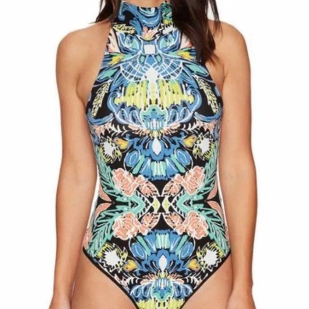 Free People Tucker Printed Bodysuit